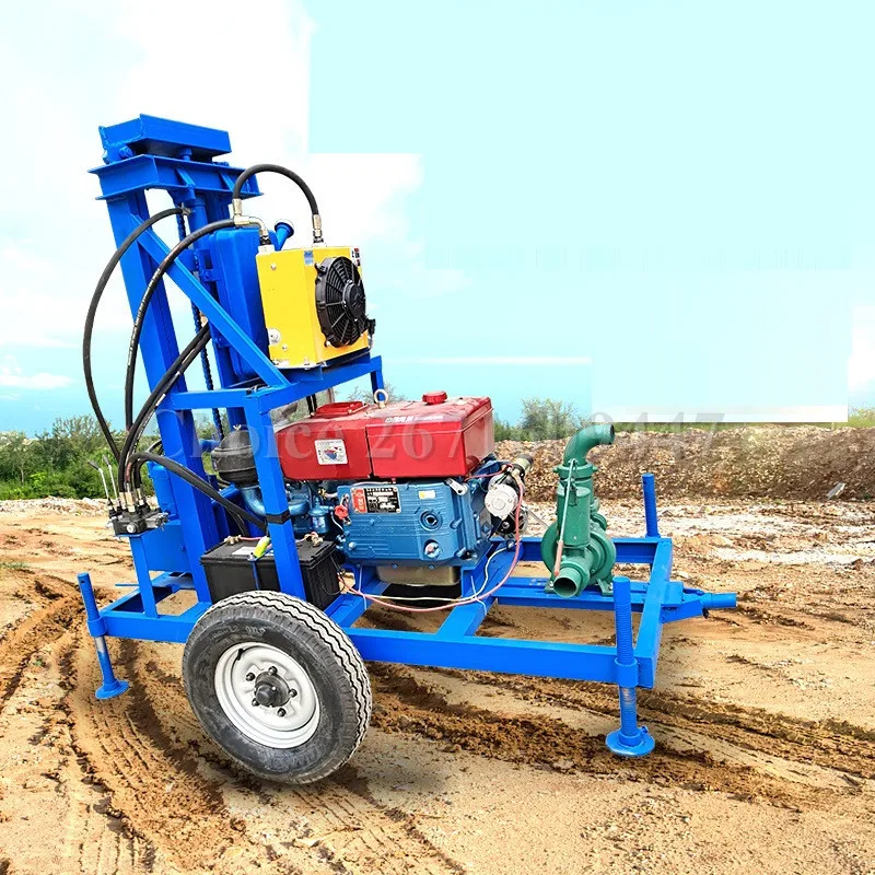 22HP Diesel Engine Portable 120 M Depth Borehole Hydraulic Water Well Drilling Machine in Kenya Chile