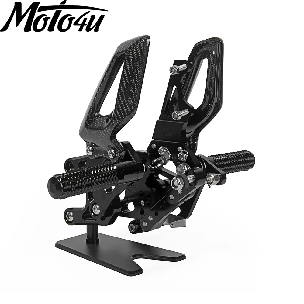 MOTO4U Motorcycle Carbon Fiber Foot Kit CNC Rearsets Footrest Rear Set For Honda CBR1000RR CBR 1000 CBR1000 2017 2018 2019