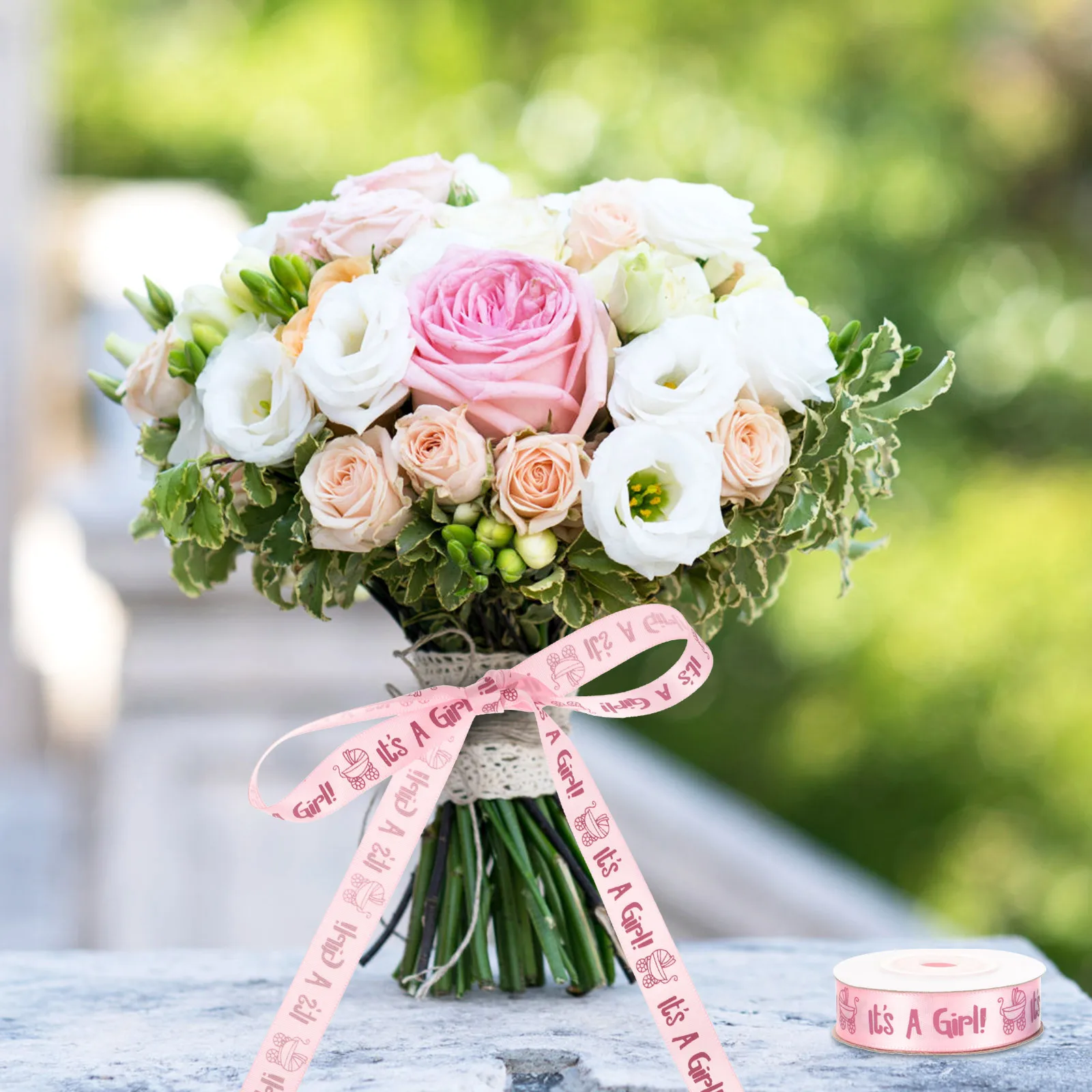 

2 Rolls Satin Ribbon For Gift Wrapping Diy Craft Shower Decoration Cuttable Multi-Function Package Ribbon Crafted Present