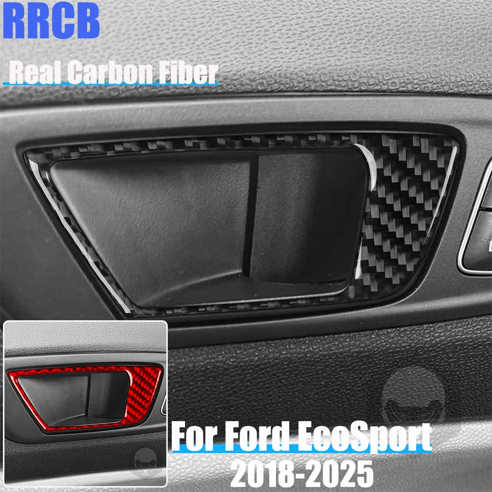 

Автомобильные аксессуары из настоящего углеродного волокна, дверная ручка, мягкая наклейка на чехол для Ford EcoSport 2018 2019 2020 2021 2022 2023 2024 2025