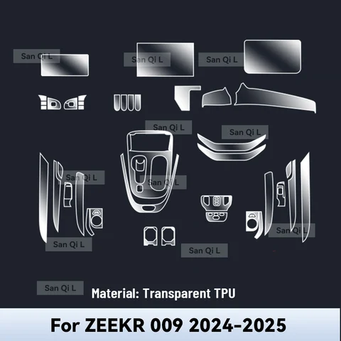 Прозрачный ТПУ для ZEEKR 009 EV 2024 2025, центральная консоль автомобиля, медиа-приборная панель, навигация, защита от царапин, внутренняя пленка