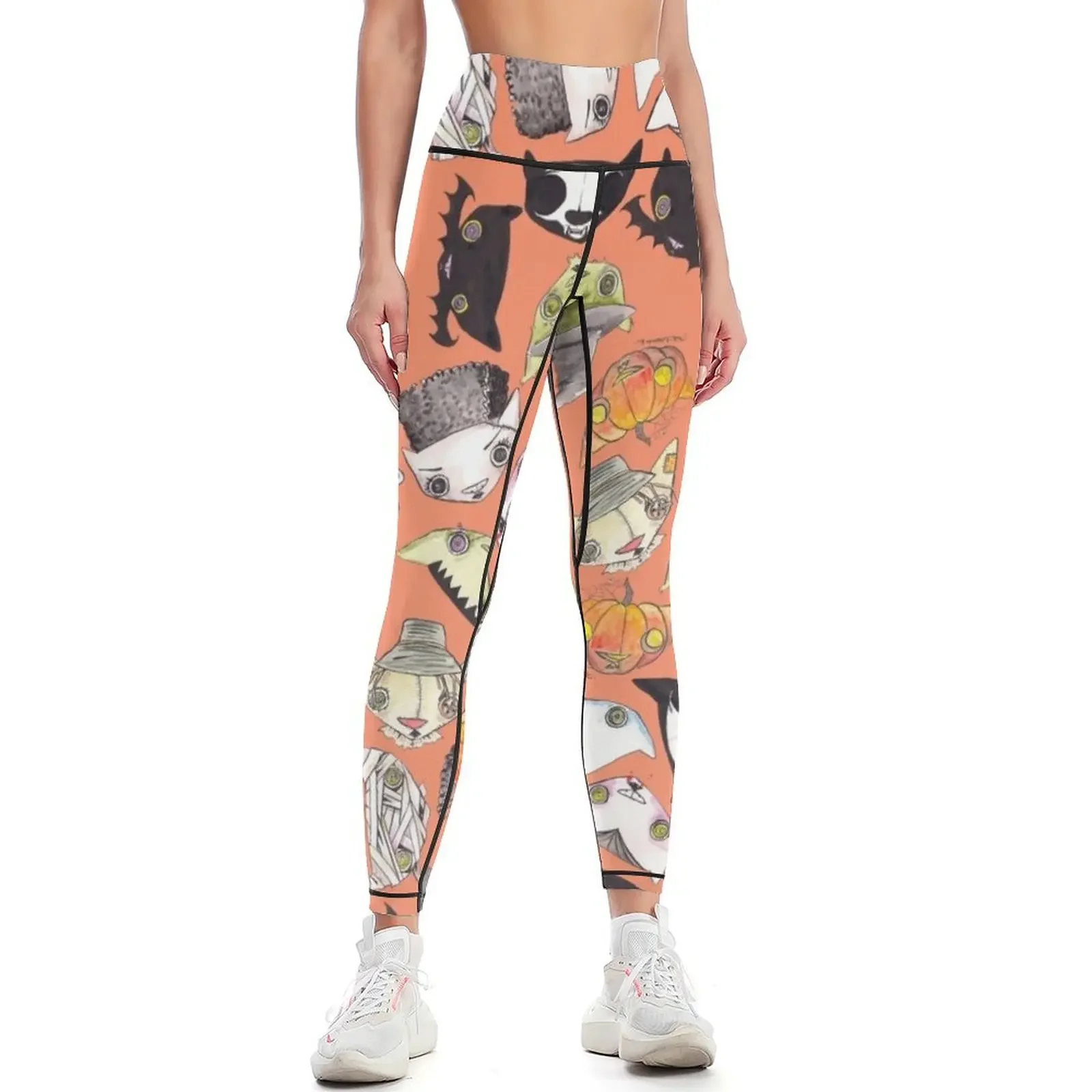 

Oro Halloween Orange Leggings trousers sport legging Sports pants for sport pants Womens Leggings