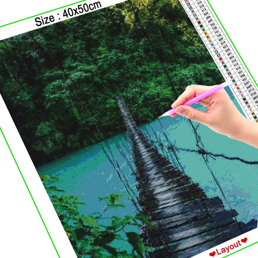 DIAPAI 5D Diamond Pattern Rhinestone Needlework Diy Diamond Painting Cross Stitch 
