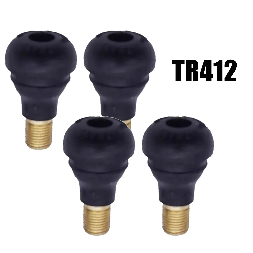 

4X TR412 Universal Valve Stems With Dust Caps Tyre Rubber Valves Tubeless Nozzle Wiith Valve Core Car Wheel Snap-in Tire