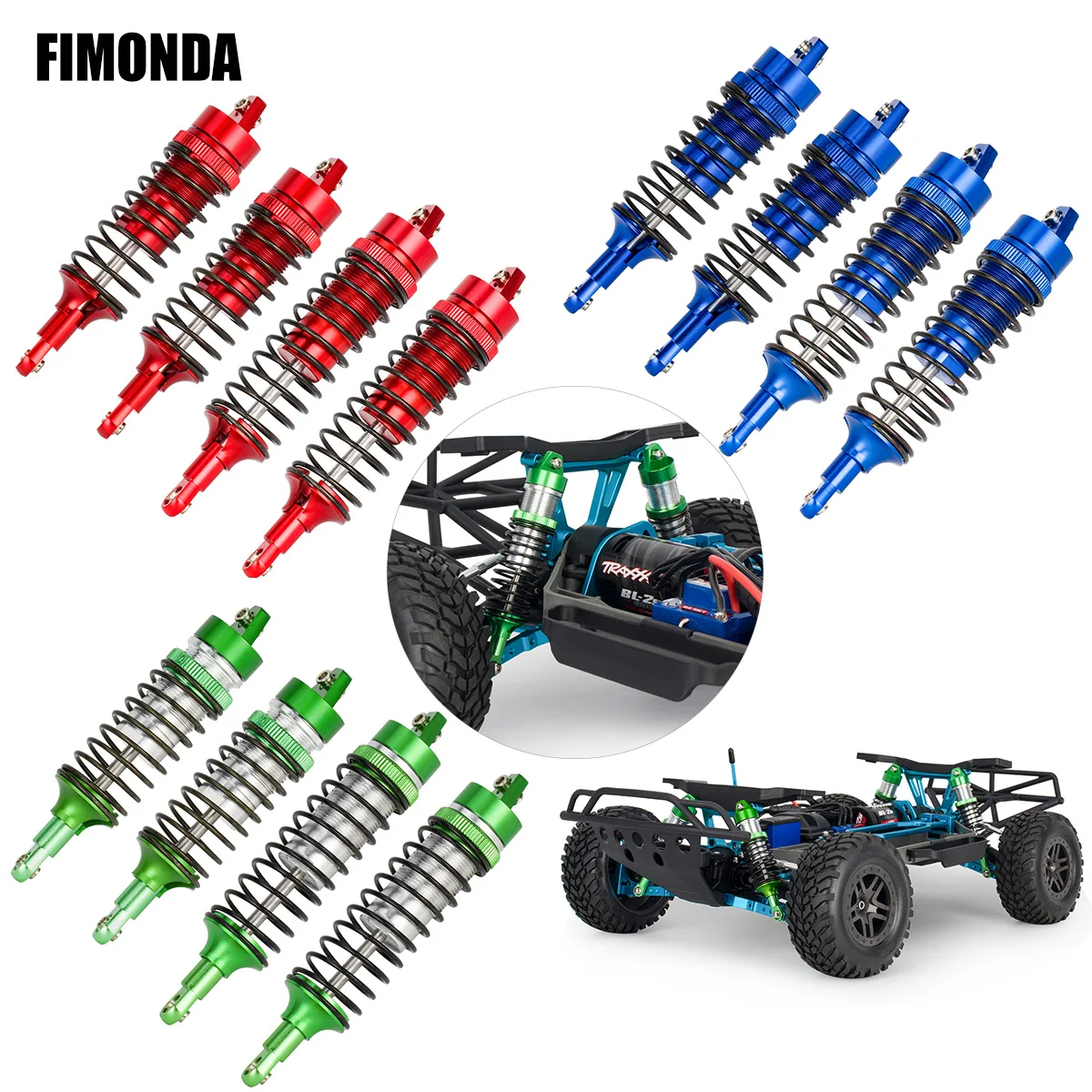 Aluminum Alloy Shock Absorber Set for 1/10 Traxxas Slash 4x4 2WD Rustler VXL Stampede RC Car Upgrade Parts – Front & Rear