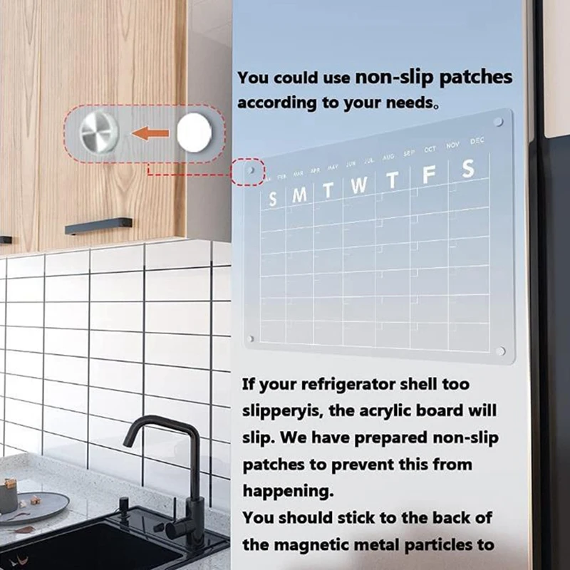 2 Stuks Magnetische Droog Veeg Wissen Board Voor Koelkast Kalender Voor Koelkast Notitiebord Gum Herbruikbare Clear 43X30cm