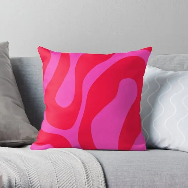 

Bold Vivid Swirl Pattern In Pink And Neo Printing Throw Pillow Cover Throw Fashion Anime Sofa Pillows not include One Side