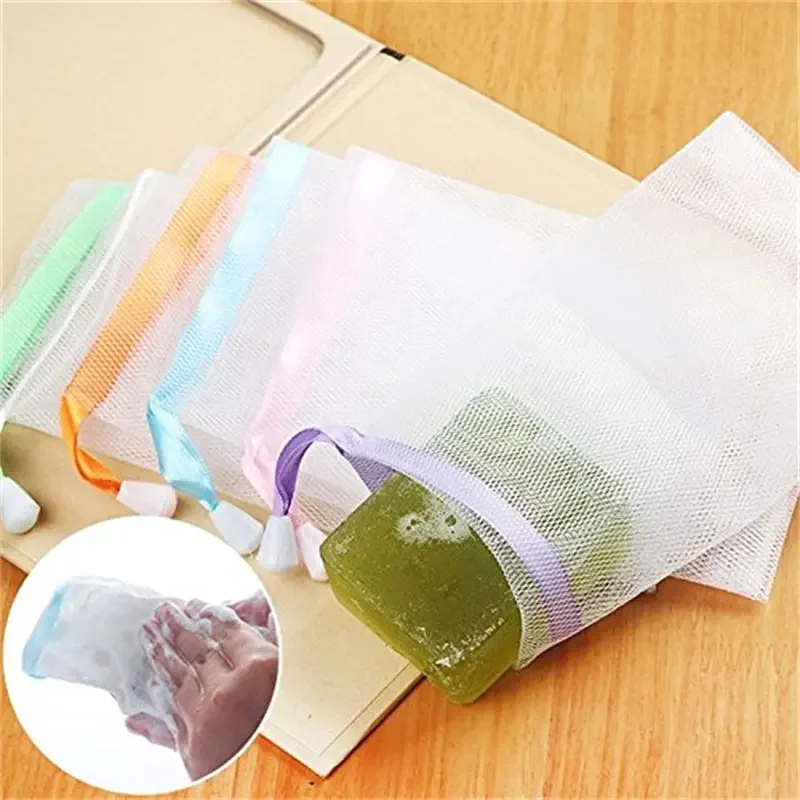 Soap Foaming Net Bag Hangable Mesh Glove for Shower, Bathroom, Facial & Body Cleansing Bubble Maker for Effective Cleaning