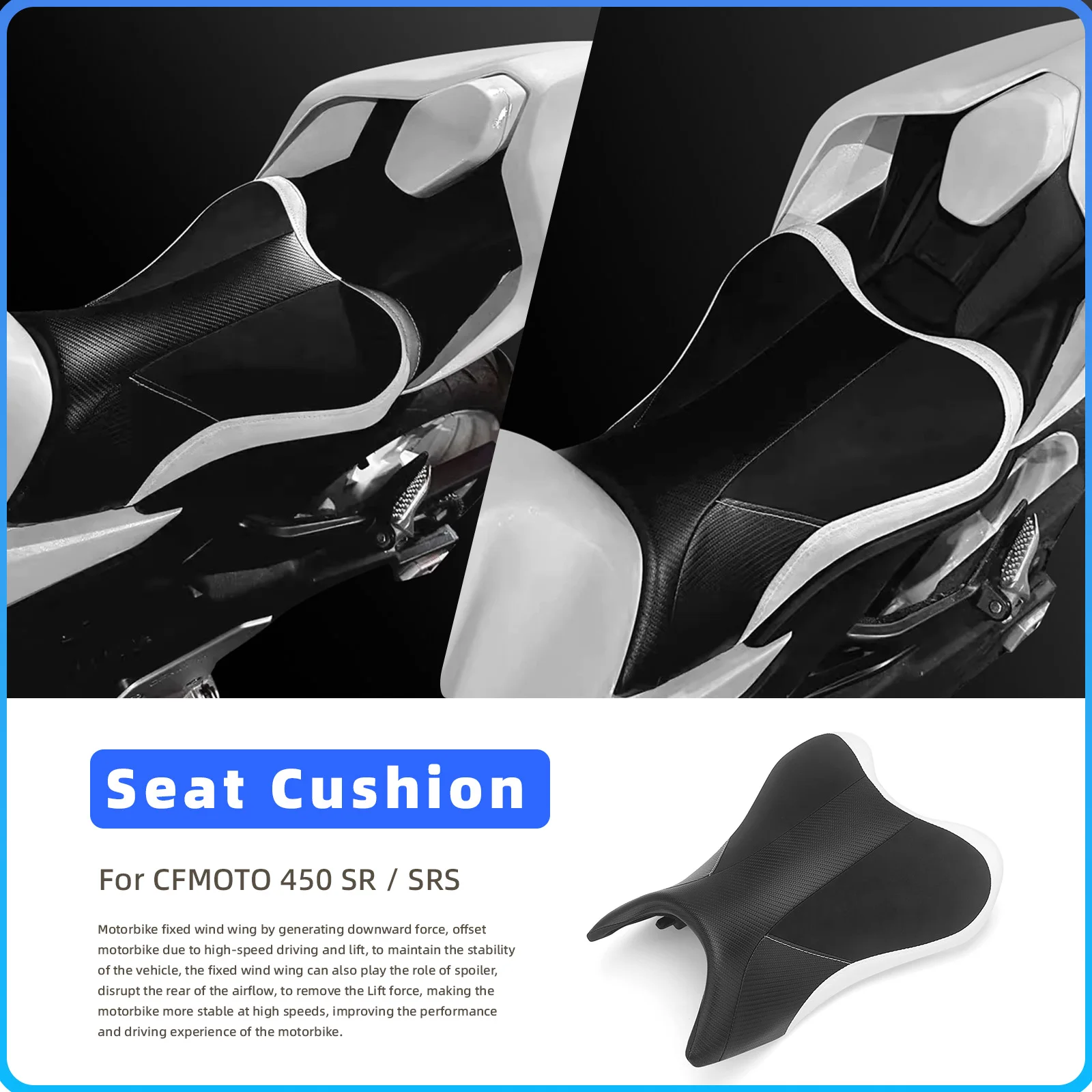 For CFMOTO 450SR 450SS 450SRS Modification Raise The Front Seat Cushion,Increase Height of The Seat Cover,Lower The Front Seat 2