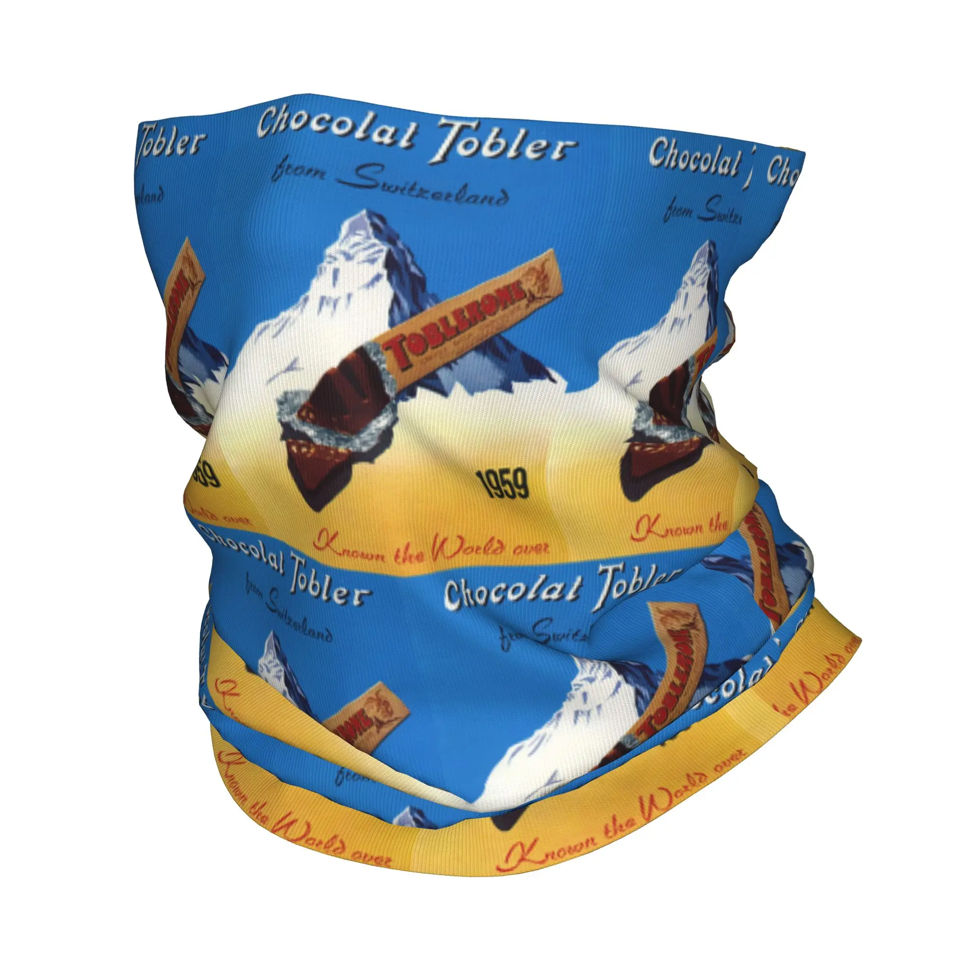 Chocolat Tobler Toblerone 1959 Tim Print Bandana, cubrecuello, máscara estampada, pañuelo, diadema multifunción para montar en bicicleta, para hombres, mujeres y adultos