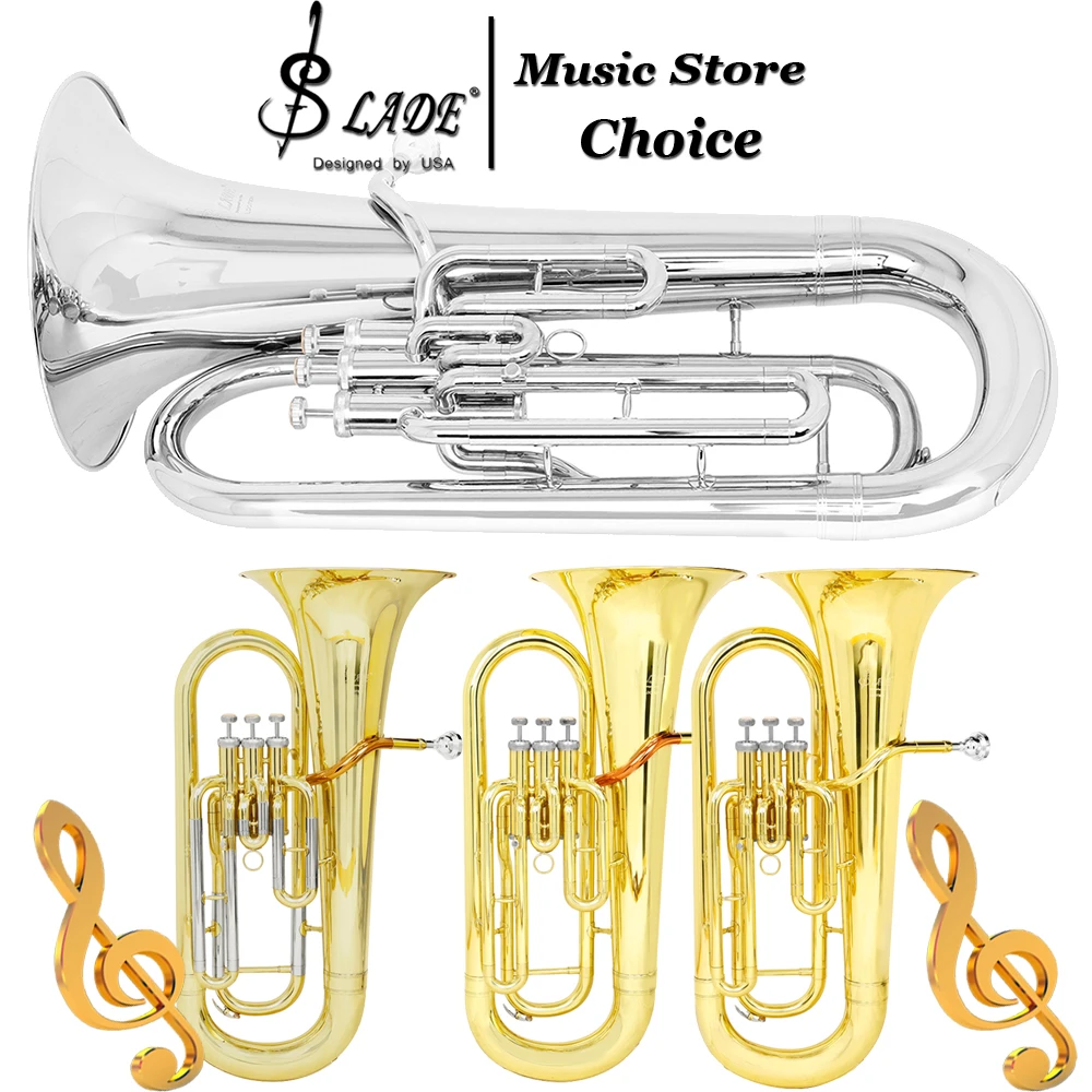 3-key Euphonium Bb Flat Vertical Key Baritone Horn Brass Phosphor Copper Euphonium Ideal for Beginner Learning & Concert Playing