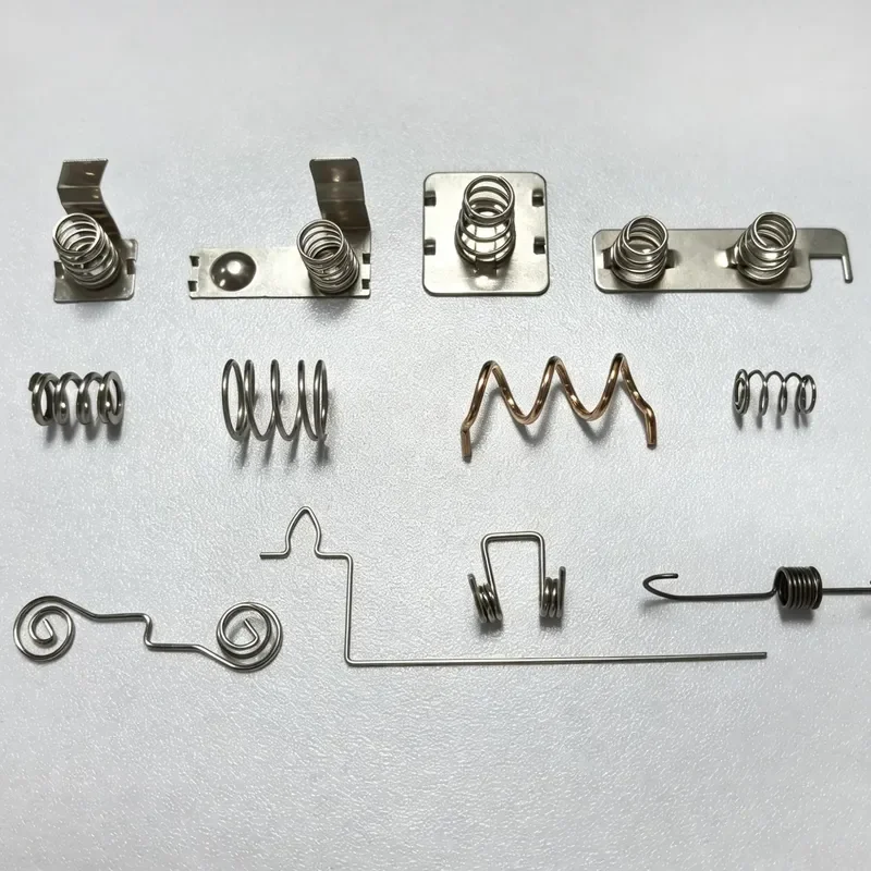 Positive Negative Battery Contacts Nickel Plated Phosphor Bronze Stamped Conductive Battery Contact Spring Custom Shaped