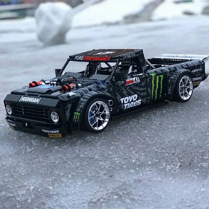 スーパーカーv8エンジン,1:8, F-150フィット,MOC-34316ビルディングブロック,子供向け教育玩具,誕生日プレゼント,新品