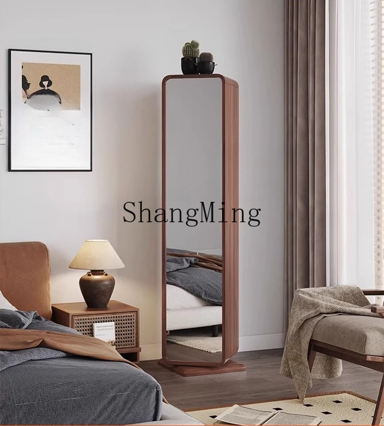 SM advanced solid wood full-length mirror rotatable whole body home storage integrated fitting mirror multi-functiona
