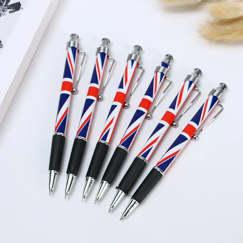 

10pcs Flag Ballpoint Pen Smooth Pen British Writing Experience for School Office Home Use Patriotic Writing Tool