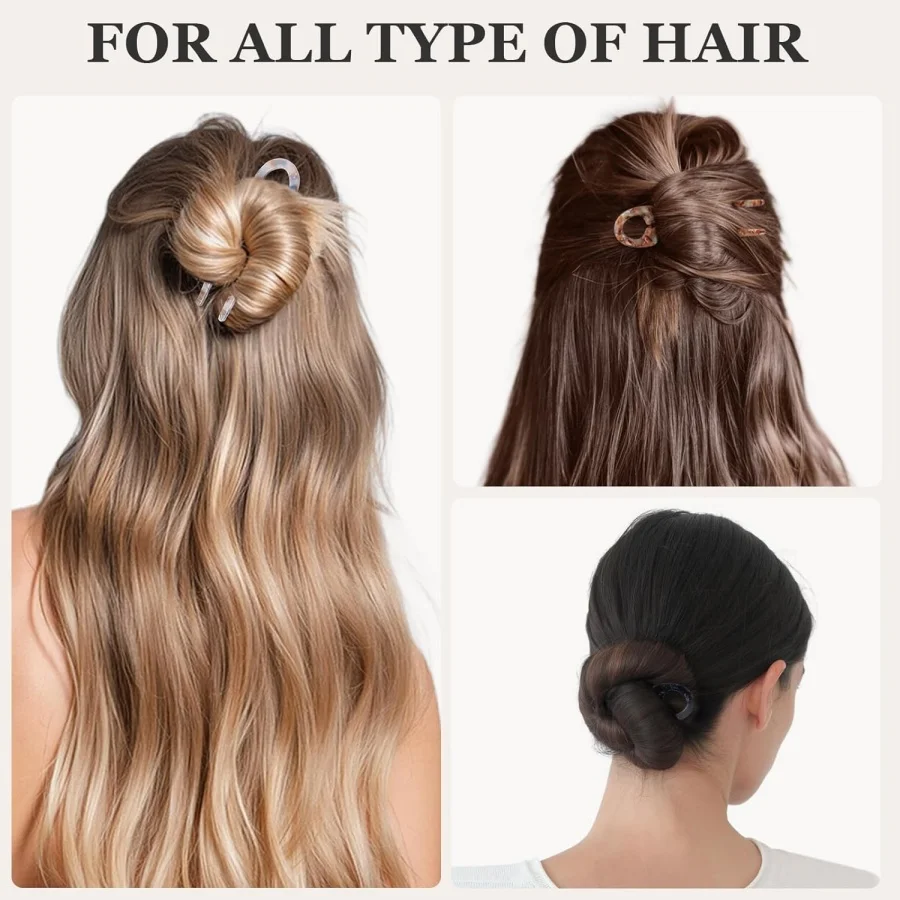 Horquilla en forma de U dentada antideslizante acrílica, nuevo modelo, para acordes y peinados informales, adecuada para varios volúmenes de cabello, 1 ud.