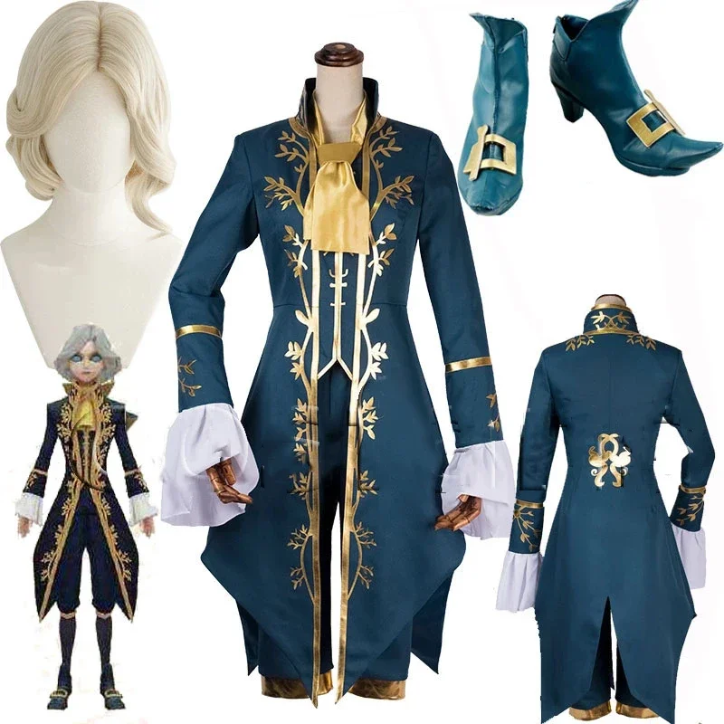 

Game Identity V Joseph Desaulniers Role Play Costume Photographer Cosplay Party Dress Suit Stage Singer Tuxedo Jackets Wig Shoes