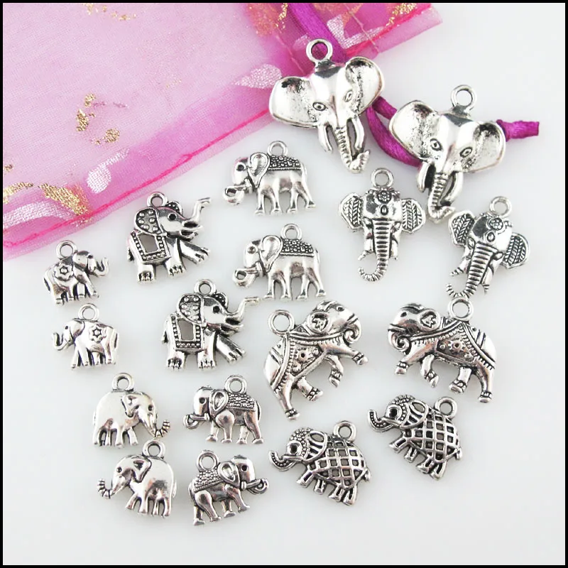 Fashion New Lovely Animal Elephant Charms Tibetan Silver Plated Pendants For Gifts Jewelry