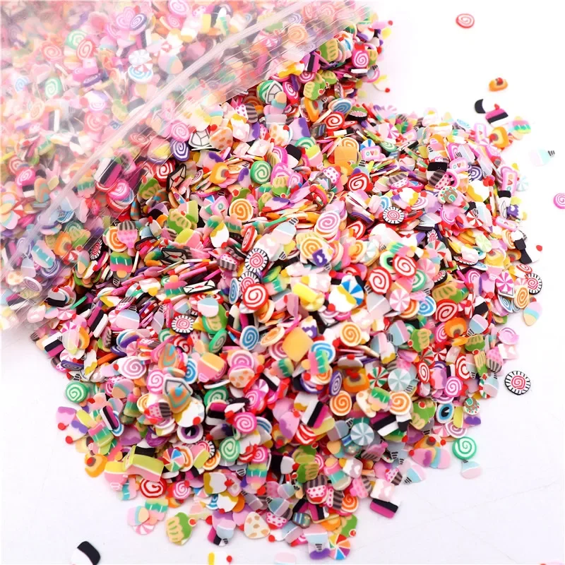 Groothandel 490G 5Mm Plakjes Polymeerklei Hart Ster Fruit Snoep Hete Klei Voor Diy Plastic Boxi Slijm Maken Confetti