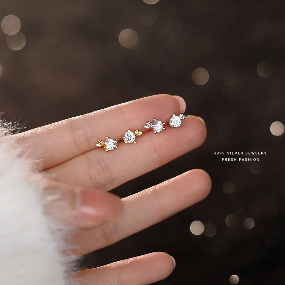 

Маленькие и милые серьги-гвоздики в корейском стиле, женские серьги-гвоздики из чистого серебра S99, минималистичные креативные повседневные украшения