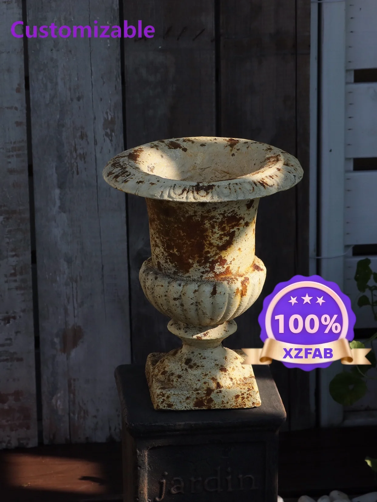 Factory Direct 2026 Imitation cast iron rust wine glass flower pot desktop gardening grocery decorative ornament