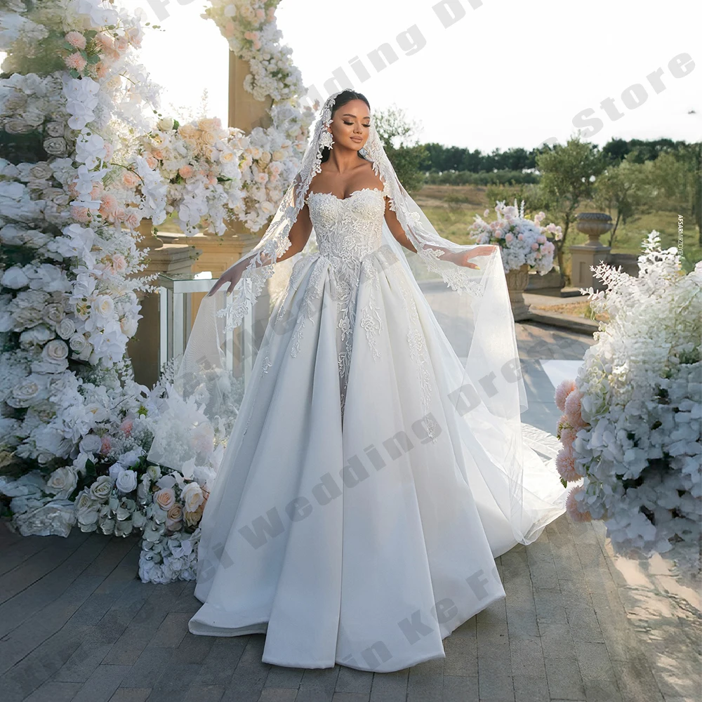 

Gorgeous Women's Wedding Dresses A-line Sexy Off Shoulder Sleeveless Princess Bridal Gowns Formal Party Prom Customized Robe De