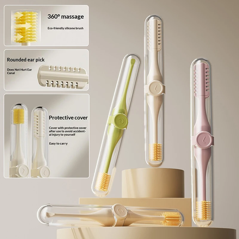 

【New】Double-Ended Nose Silicone Brush Manual Nose Hair Trimmer Portable Hair Scraper Shaving Nose Hair Neus Trimmer Men Ear Pick