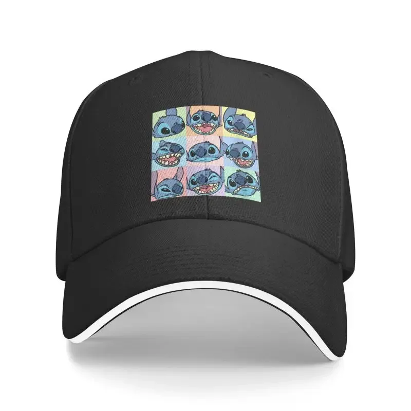 Personalized Disney Stitch Face Collage Baseball Cap Women Men Breathable Dad Hat Streetwear