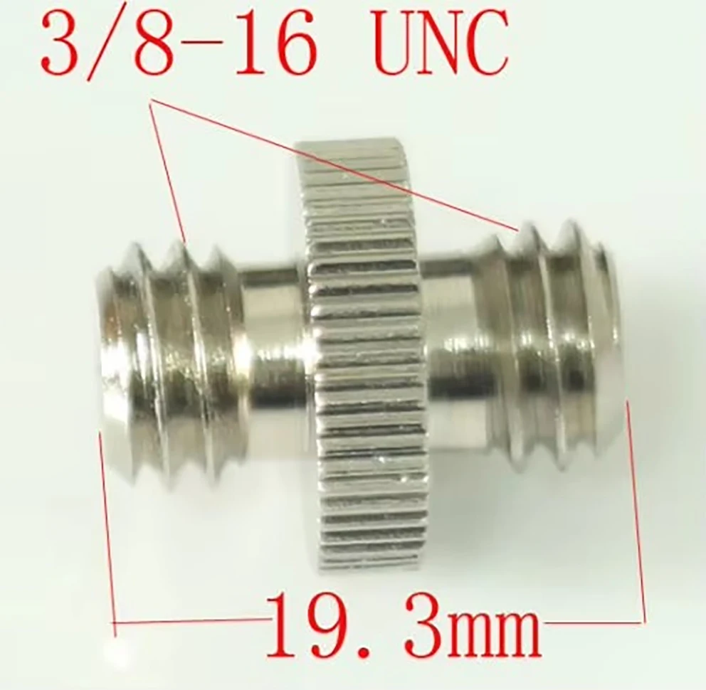 2 قطعة 3/8 "-16 إلى 3/8"-16 محول برغي ملولب مزدوج ذكر لكاميرا ثلاثية القوائم، محول 3/8 إلى 3/8، محول 3/8 بوصة إلى 3/8 بوصة لـ trpod