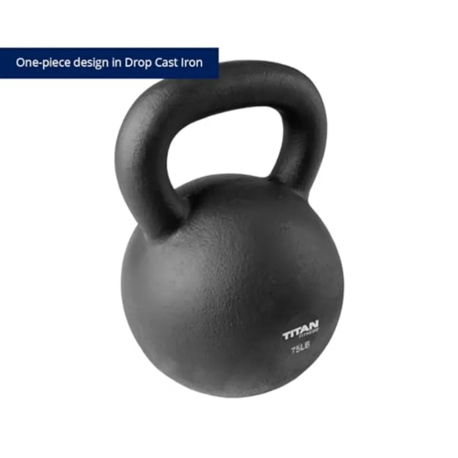 جرس Kettlebell من الحديد الزهر بوزن 75 رطل لتمرين الجسم بالكامل مع علامات LB شفافة صب قطعة واحدة متينة مثالية لتدريب القوة #4