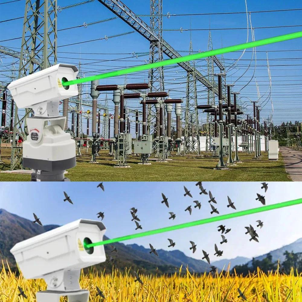 Green Laser Light Keyboard Control Automated Gimbal 360 Degree Rotate Outdoor 3W Laser Projector Bird Repeller for Farm Orchard