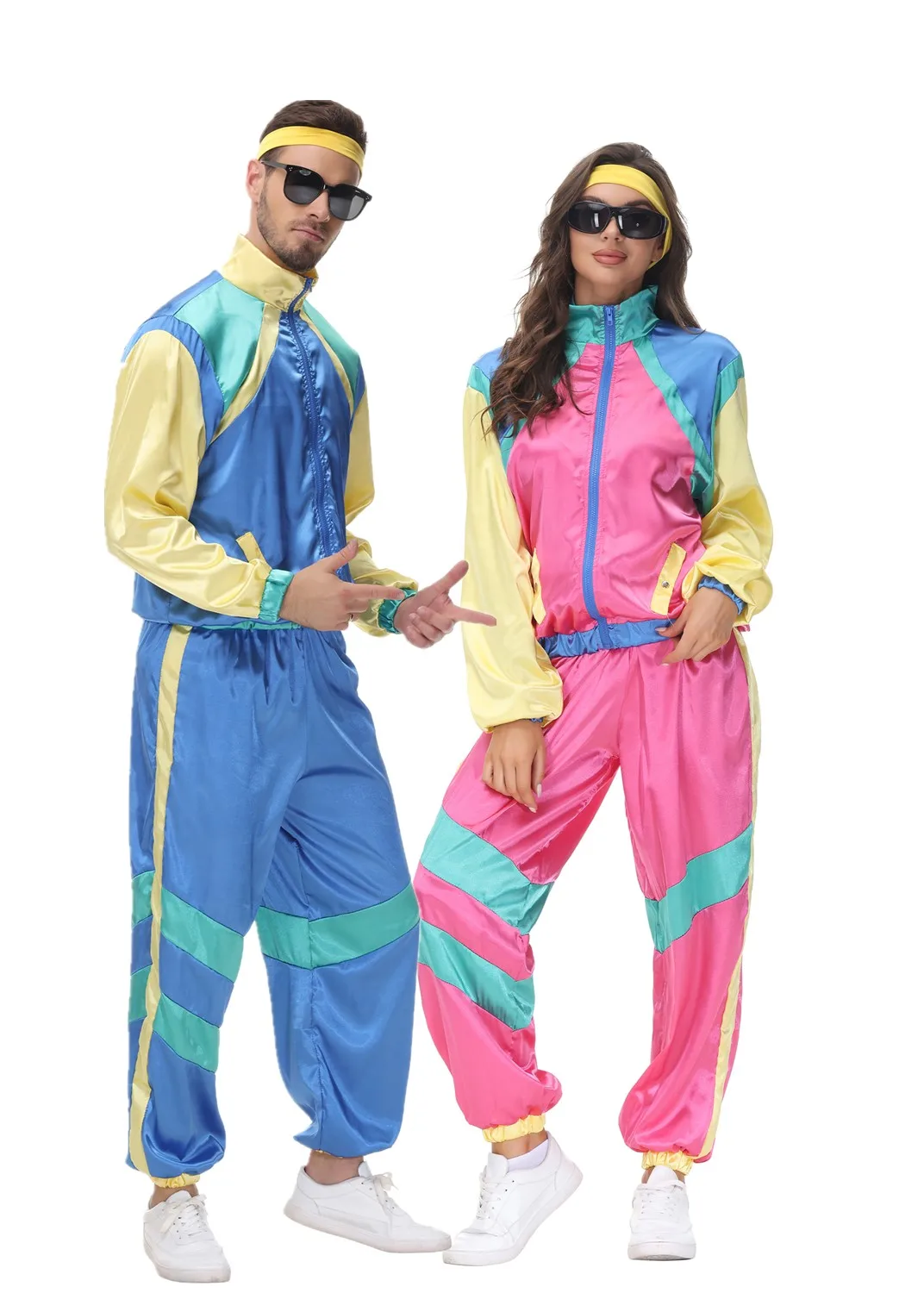 

Halloween Masquerade Retro 60s 70s Disco Hippie Couples Cosplay Vintage Dress Aerobics Ski Sports Costume