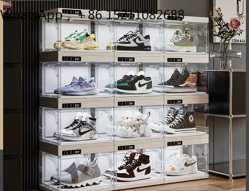 LLY automatic switch shoe box household high value balcony light luxury basketball shoes smart shoe box