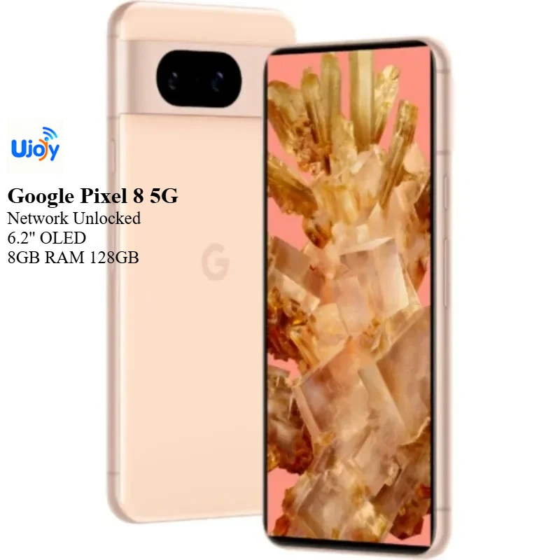 Google Pixel 8 5G Network Unlocked Cellphone 6.2'' OLED Display 8GB RAM 128GB Storage Camera NFC Android Smart Phone