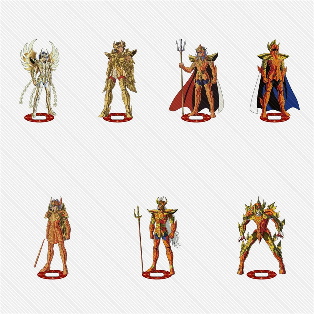 15CM Anime Saint Seiya Acrylic Keychain Model Characteristic Characters Ornament Accessories Goods Collection Christmas Gift