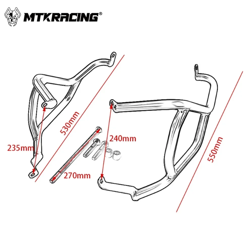 MTKRACING For SUZUKI GSX-S 750 2017-2024 Motorcycle Bumper Engine Guard Crash Bar Body Frame Protector