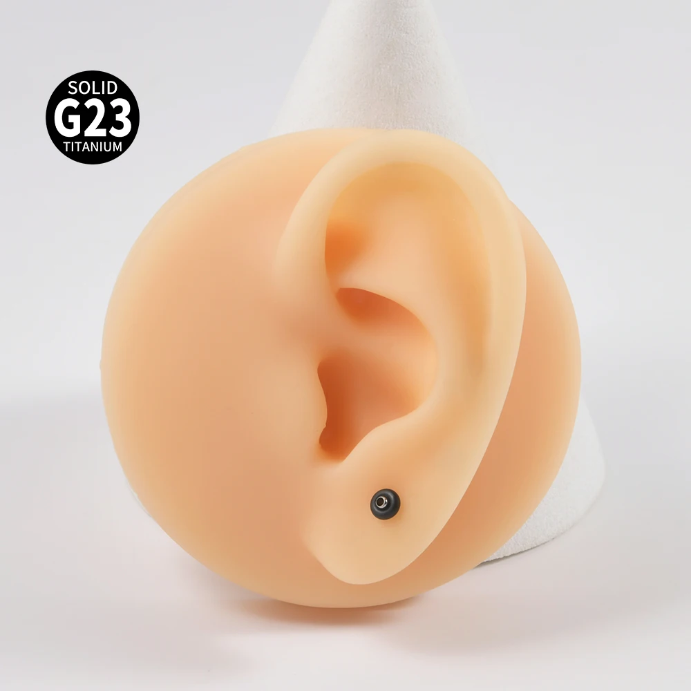1Pc G23 100% Solid Titanium Ear Flesh Tunnels Plugs Piercing Single Flare Gauge Expander Stretchers with O-Ring Body Jewlery