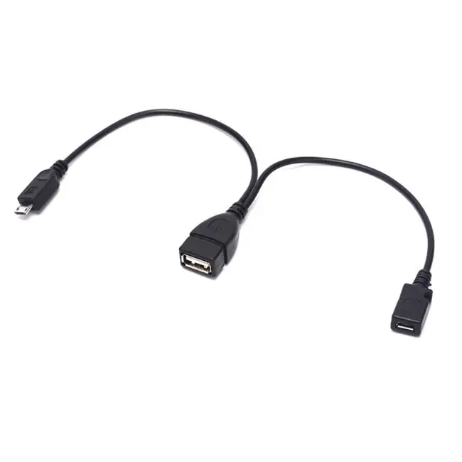 2 In 1 OTG Micro USB Host Power Y Splitter USB Adapter to Micro 5 Pin Male Female Cable for Windows Tablet Android Mobile Phone