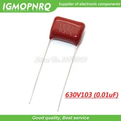 10PCS 630V103J 0.01UF Pitch 10MM 10NF 630V 103 CBB Polypropylene film capacitor 630V103J-P10