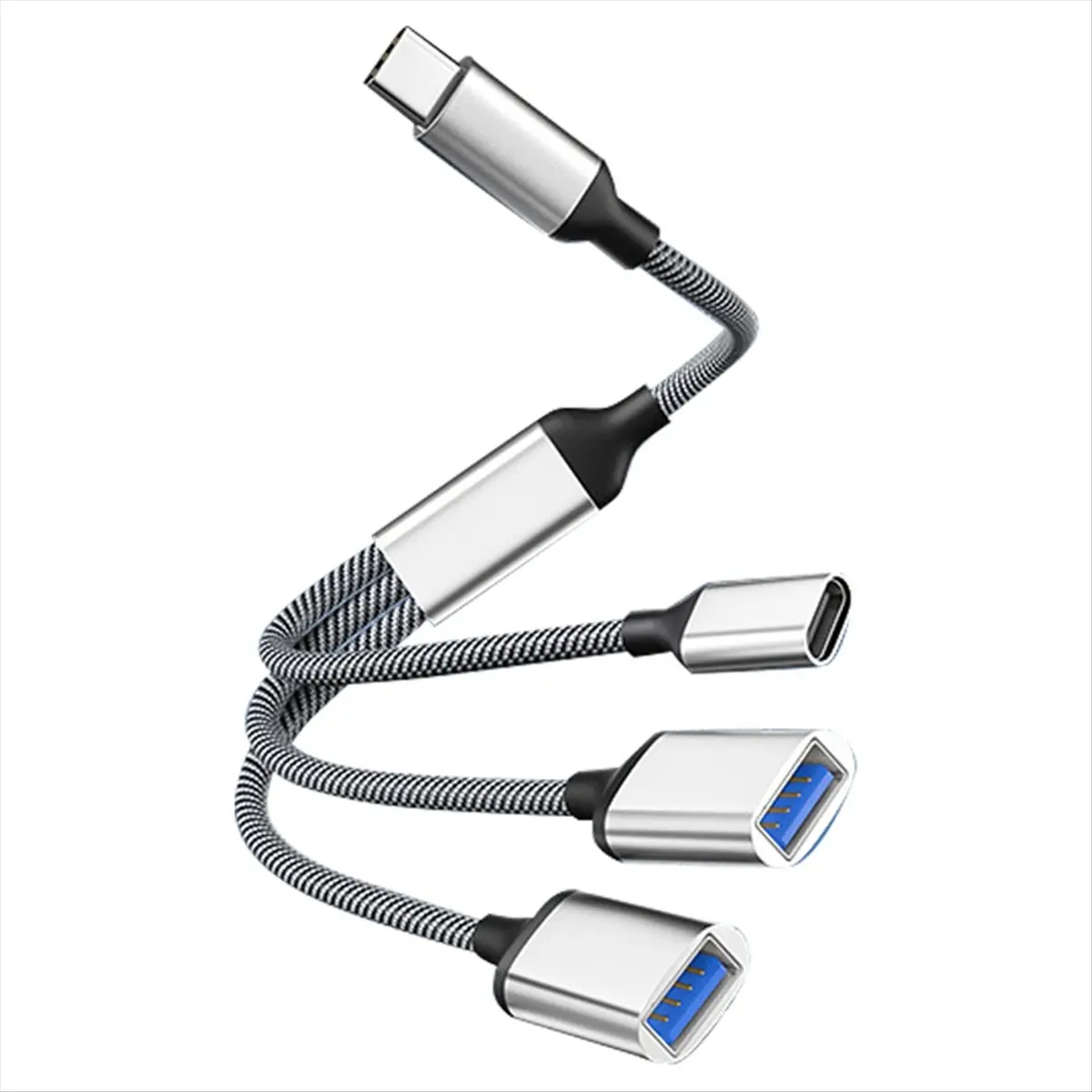 SWXF USB Splitter Cable Data Power Split Adapter USB C OTG Cable Phone Adapter, for Phone Laptop Tablet