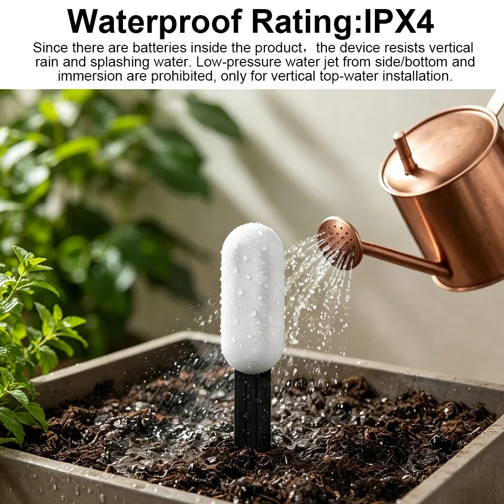 Tuya Zigbee Temperature Humidity Moisture Detector Smart Soil Tester Moisture Sensor Phone App RealTime Monitor for Home Garden view 4