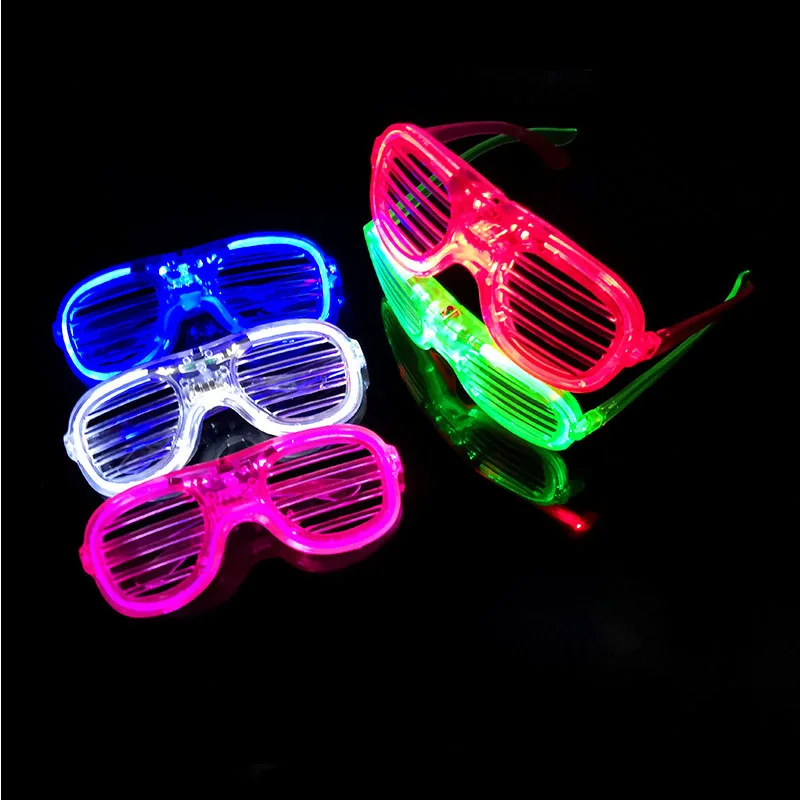 20pcs Women Kids Men Light Up Party Shutter Blinking Glasses Glowing LED Shades Bar Gift Birthday    Wedding Festival