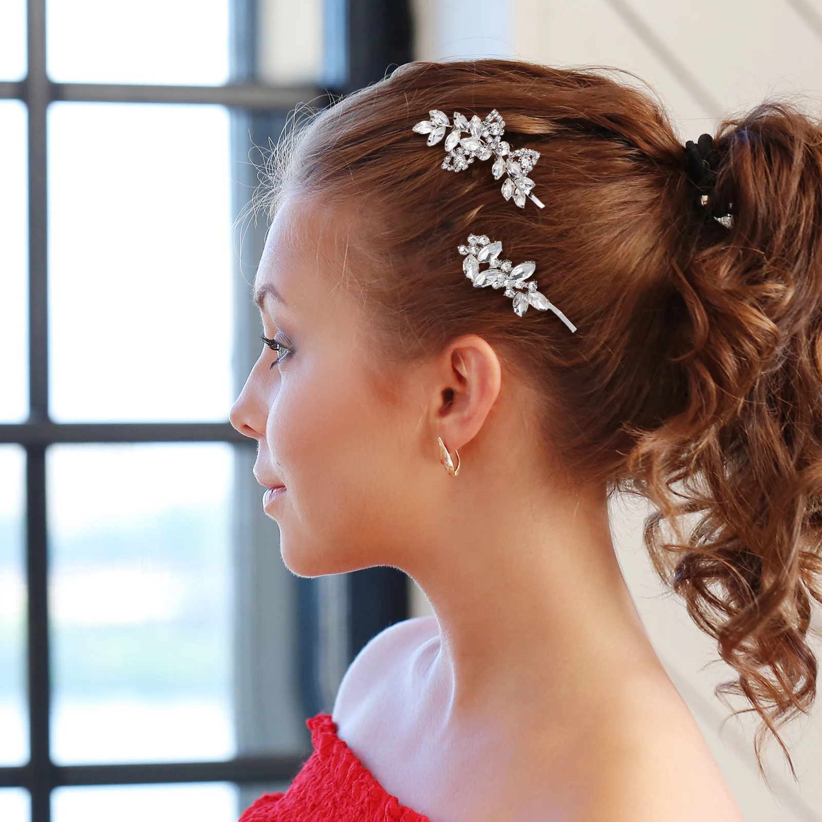 

4 шт., заколки для волос со стразами и кристаллами, элегантные свадебные заколки, свадебные аксессуары для волос для невесты, заколки для подружек невесты для женщин