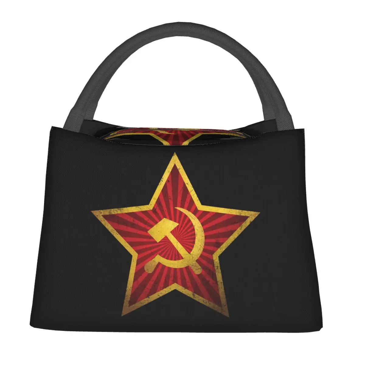 USSR Hammer And Sickle CCCP Russian Soviet Flag Insulated Lunch Bag for Women Kids Portable Food Boxes Thermal Lunch Box Tote