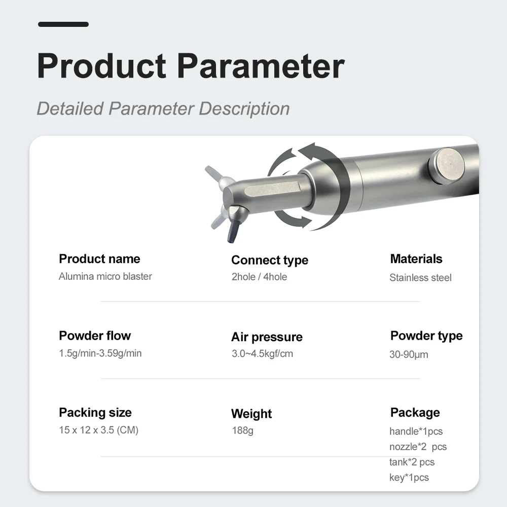 Zubní aluminium kysličník mikro blaster s voda rozprašovací microetcher hlinitého pískovací pistole vzduch leštička stomatologie nástroje