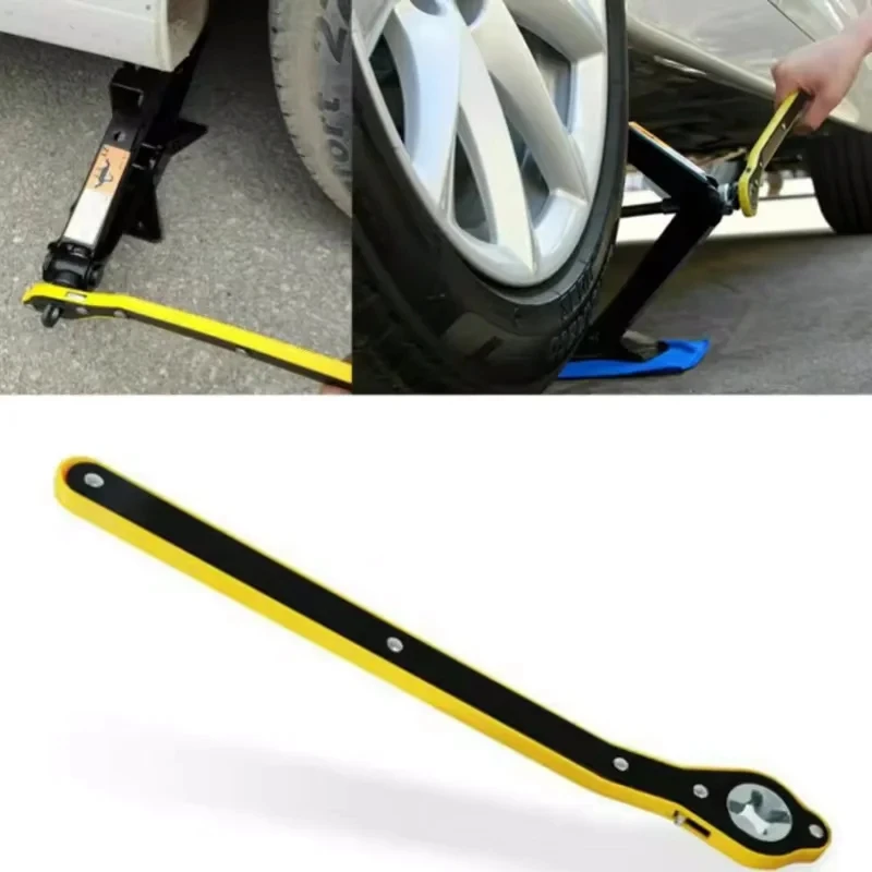 Universal Car Wheel Hand Crank Ratchet Wrenches Garage Tire Wheel Handle Phillips Wrench Car Labor-Saving Jack Tire Repair Tool