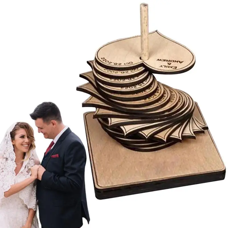 Wood Guest Book Wedding Reception Creative Wooden Hearts Shaped Guestbook Multipurpose Party Birthday Gifts Home Decorations