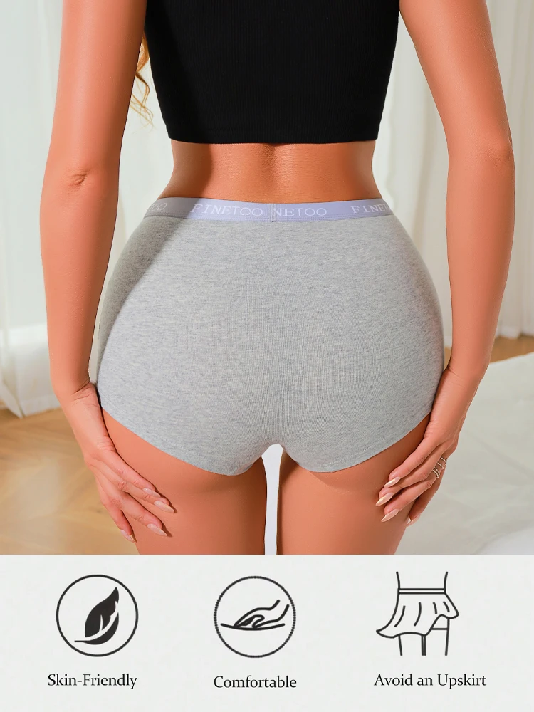 2Pcs Women's Cotton Safety Shorts Plus Size Sports Boxers Underwear Mid-Waist Stretchy Panties Girls Soft Bottoming Lingerie XXL