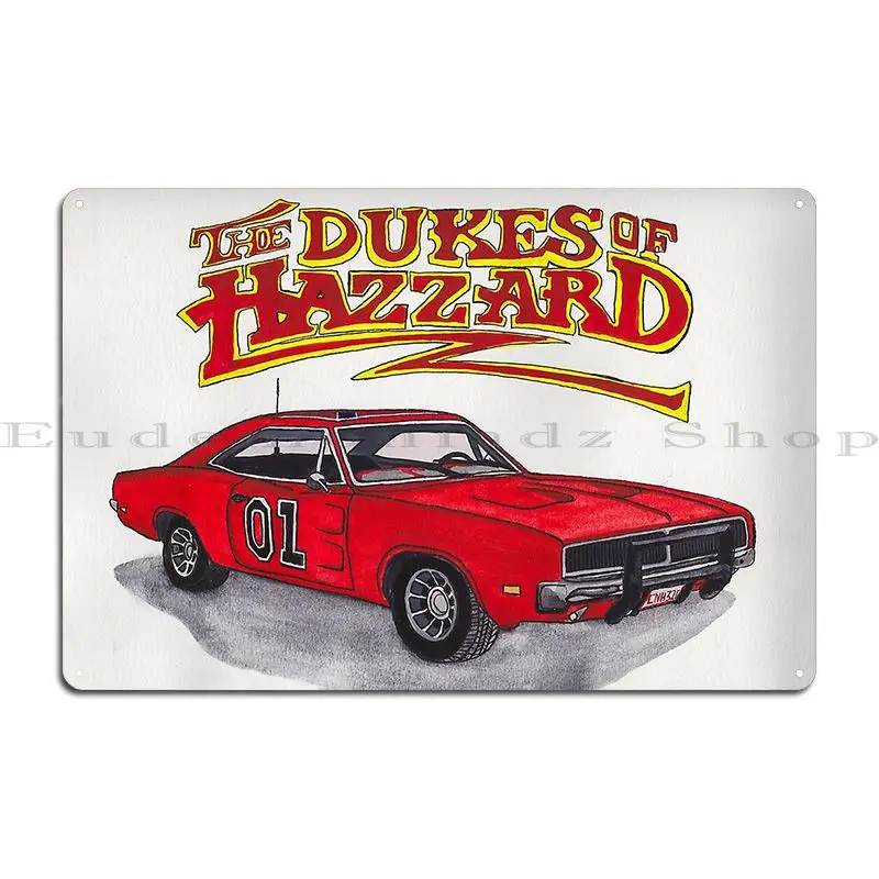 Dukes Of Hazzard Metal Sign Printing Custom Cinema Wall Decor Garage Tin Sign Poster