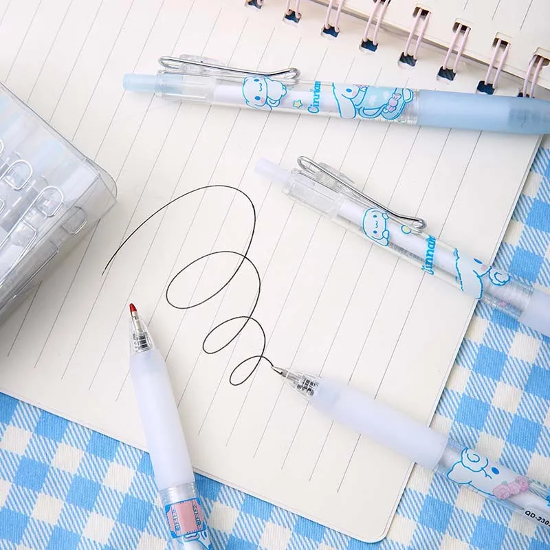 6-12Pcs Genuine Sanrio Series  0.5MM Gel Pens Kawaii Cinnamoroll Kuromi Black Pen Student Stationery Supplies School Gifts view 5